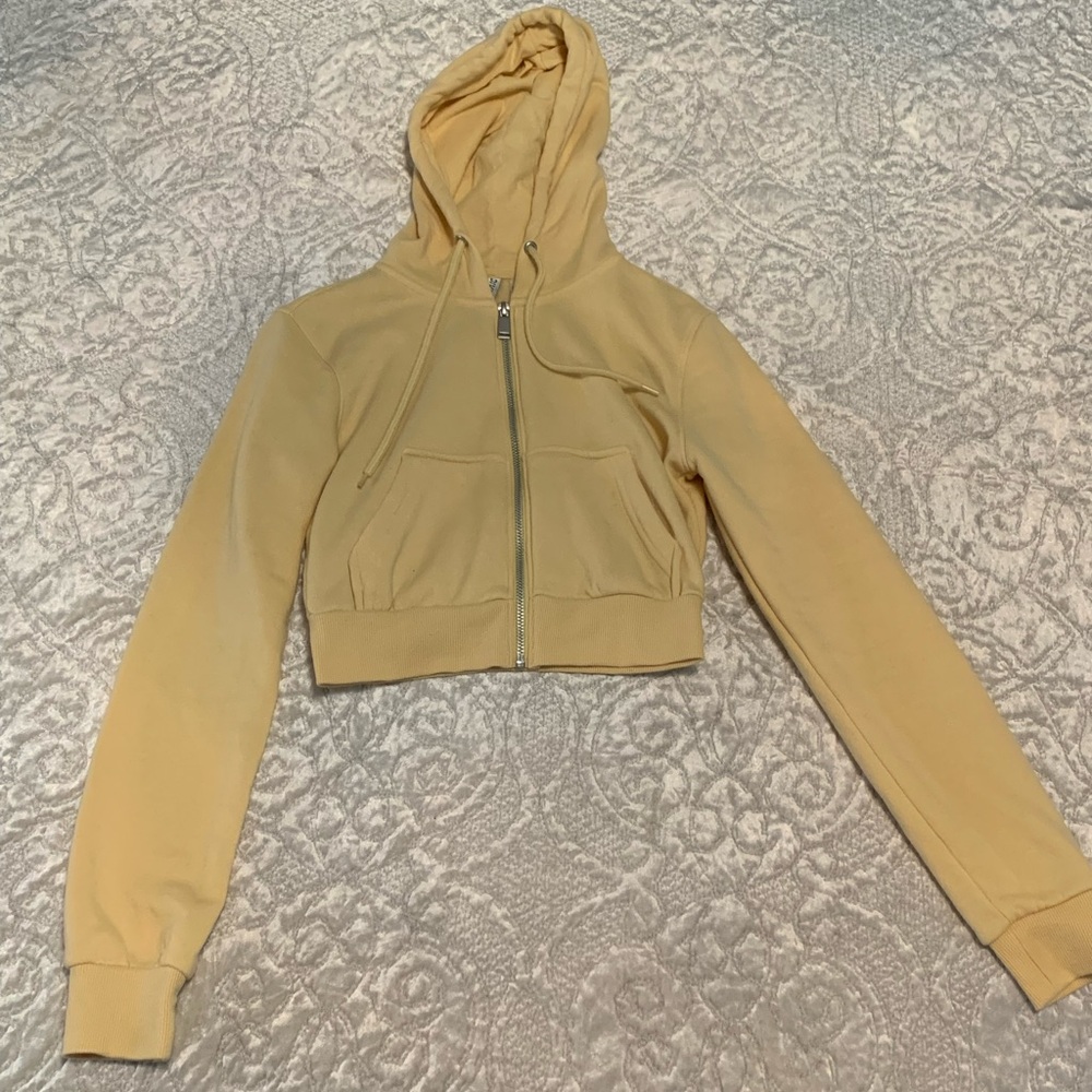 Yellow cropped hoodie